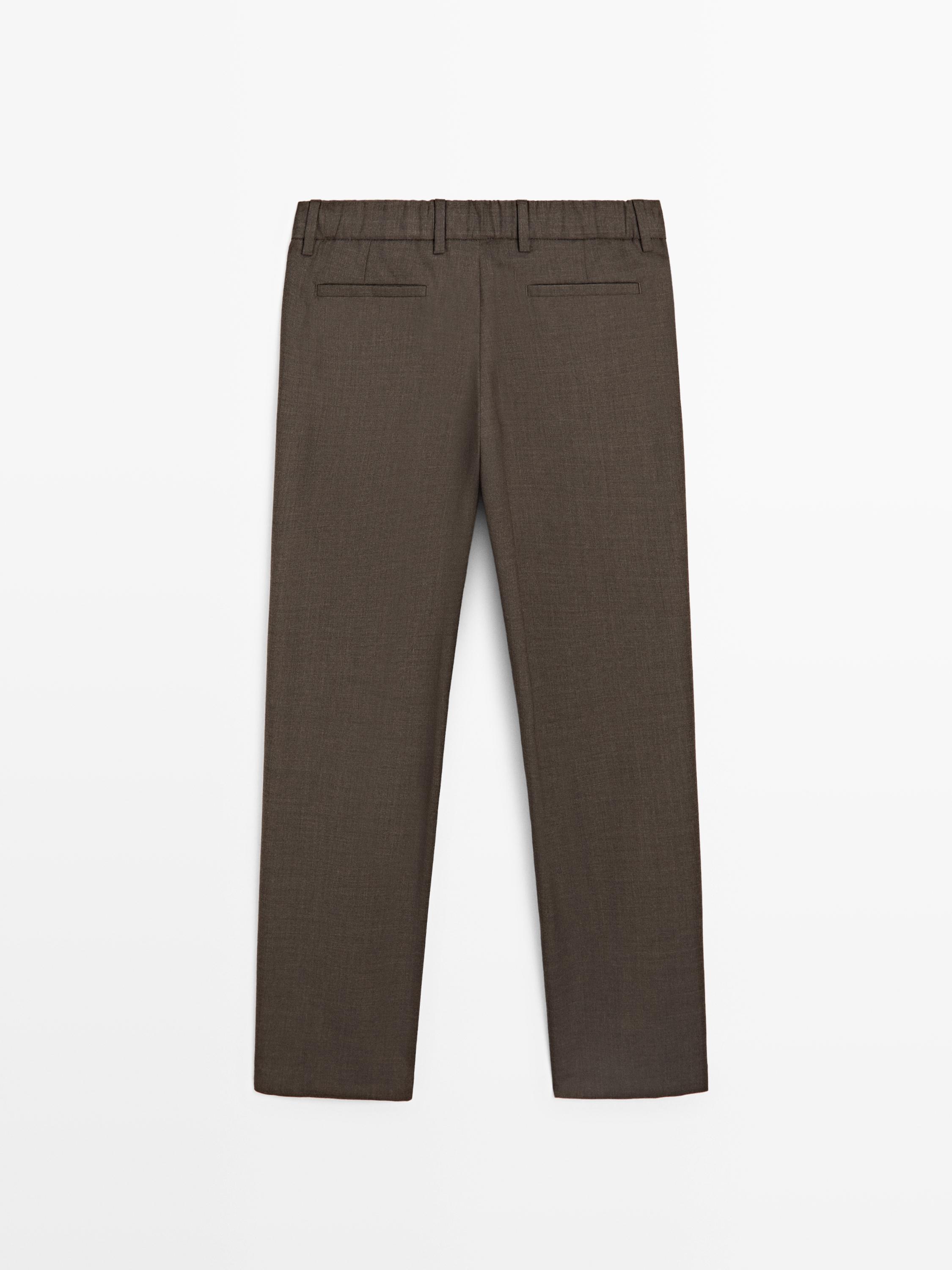 Pantalon à pinces en laine